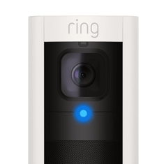 Animation of Indoor Cam (1st Gen) LED alternating blue and red light flashing quickly; siren activated light pattern.
