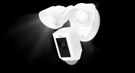 Animation of Floodlight Cam red light flashing; siren is activated light pattern.