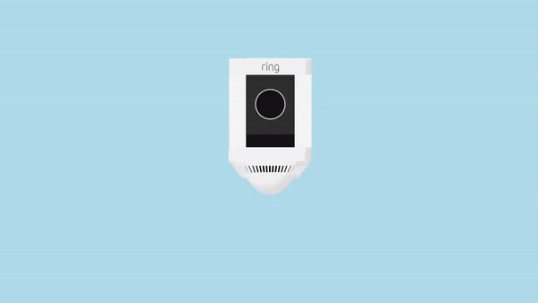 Animation showing how to remove the battery from a Spotlight Cam Plus or Pro.