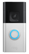 Animation of Ring Video Doorbell with blue circle light flashing slowly; boot (power up) light pattern.