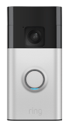 Animation of Ring Video Doorbell with blue circle light moving upward; wifi connecting light pattern.
