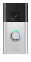 Animation of Ring Video Doorbell with blue light spinning in a circle clockwise; doorbell pressed light pattern.