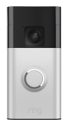 Animation of Ring Video Doorbell with white light spinning in a circle; setup mode light pattern.