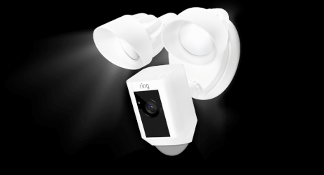Animation of Floodlight Cam light pattern white light flashing slowly; setup mode light pattern.