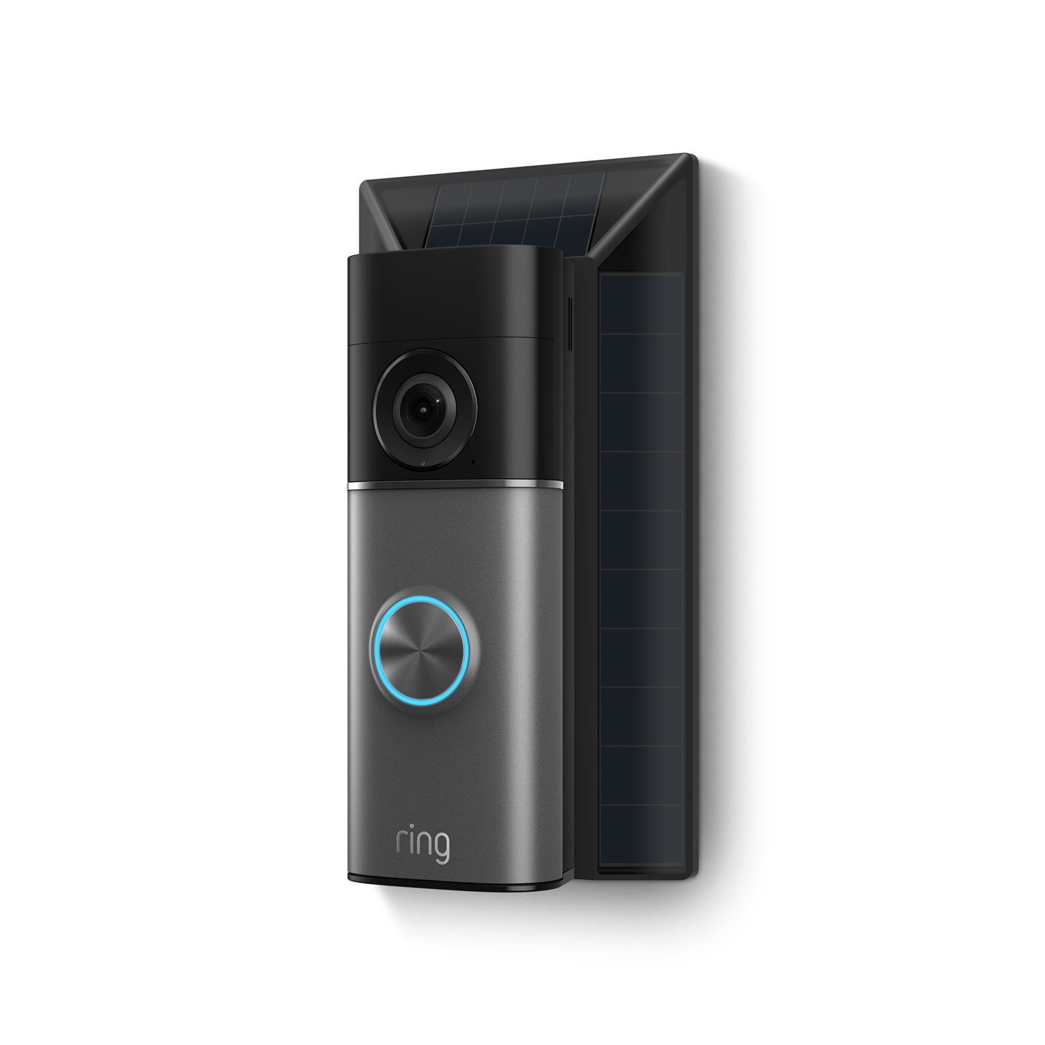 Solar Charger (Battery Doorbell (Newest Model), Battery Doorbell Plus (Newest Model), Battery Doorbell Pro (Newest Model)) - Solar Battery Charger wall mount for Battery Doorbell (4th Gen), Battery Doorbell Plus (2nd Gen) and Battery Doorbell Pro (2nd Gen), Black