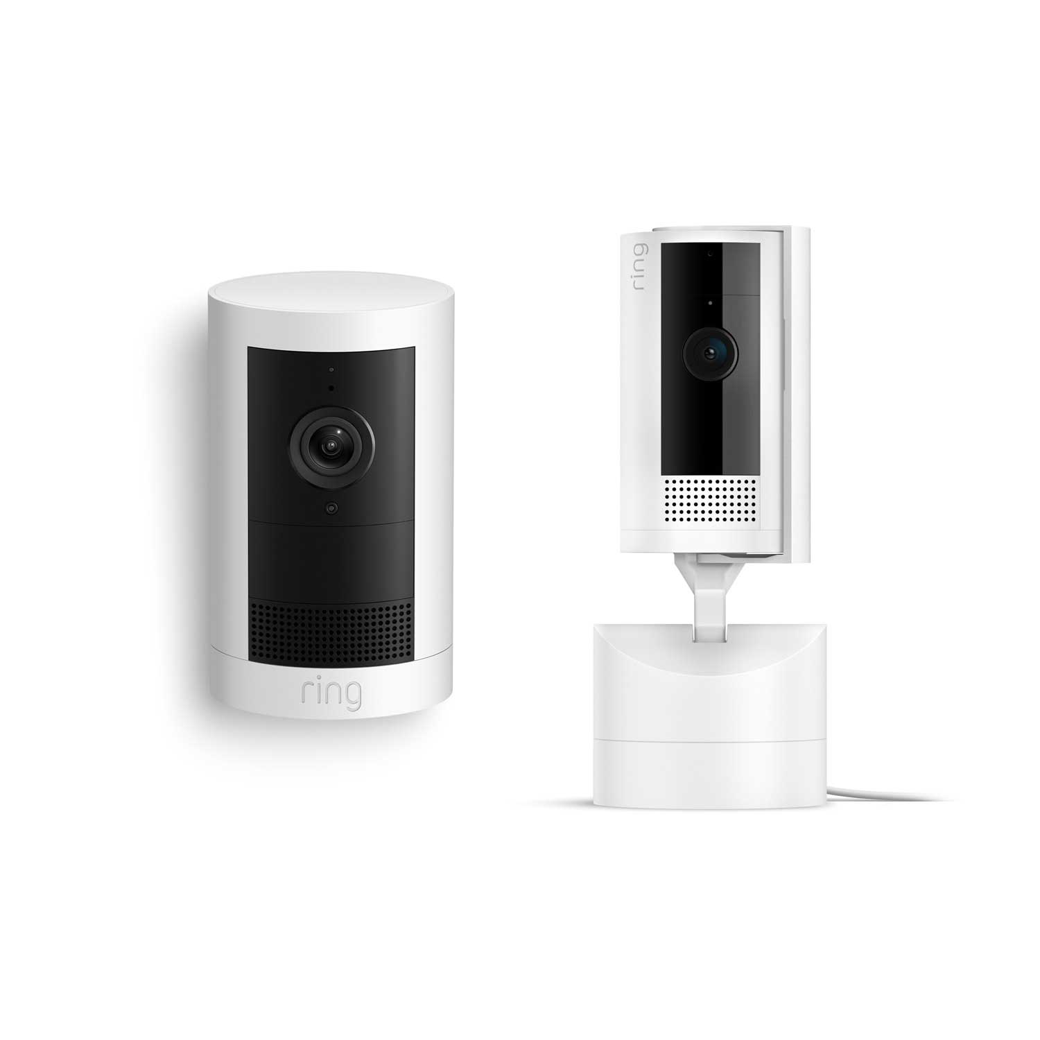 Outdoor Cam Plus Battery + Pan-Tilt Indoor Cam - White