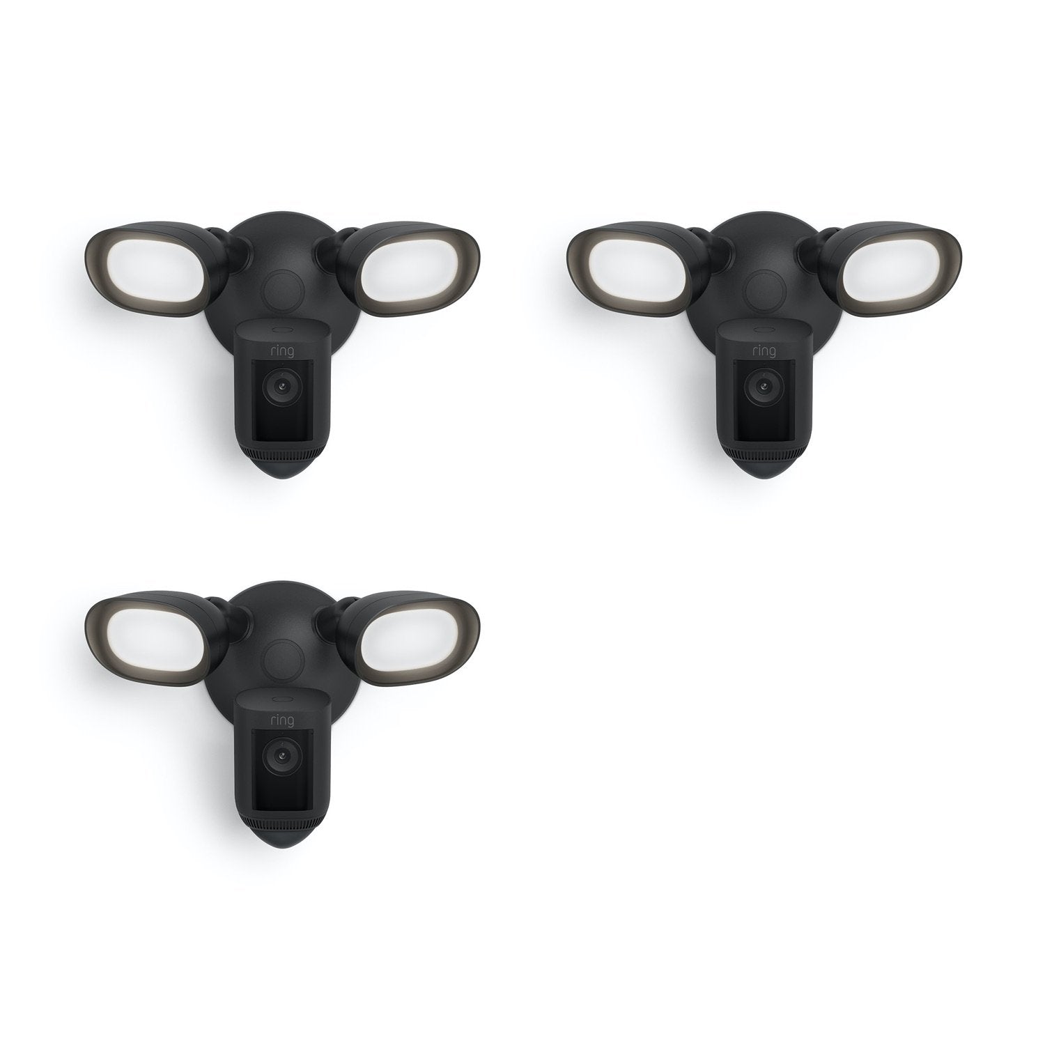 Floodlight Cam Pro (Featuring Retinal 2K) - Wired / Black / 3-Pack