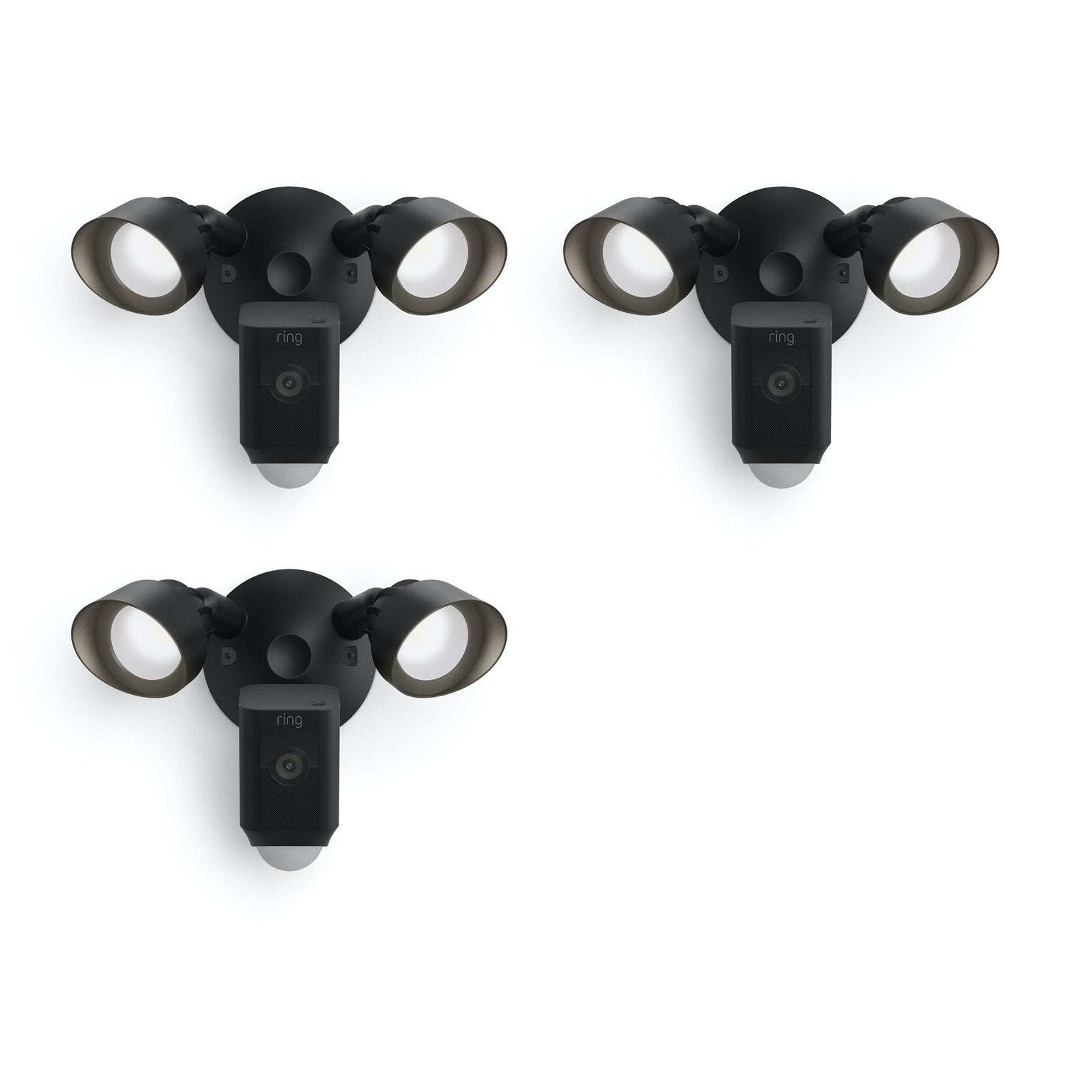 Floodlight Cam Plus - Wired / Black / 3-Pack