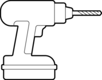 Illustration of a power drill to use as an installation tool.