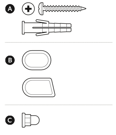Illustration of the included hardware for installation of the Floodlight Cam Pro (Gen 2)