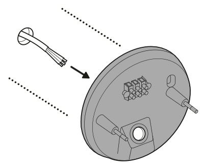 Illustration showing how to remove your existing floodlight and disconnect the wires.