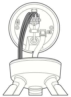Illustration showing to connect the wires from your camera to the terminal block.