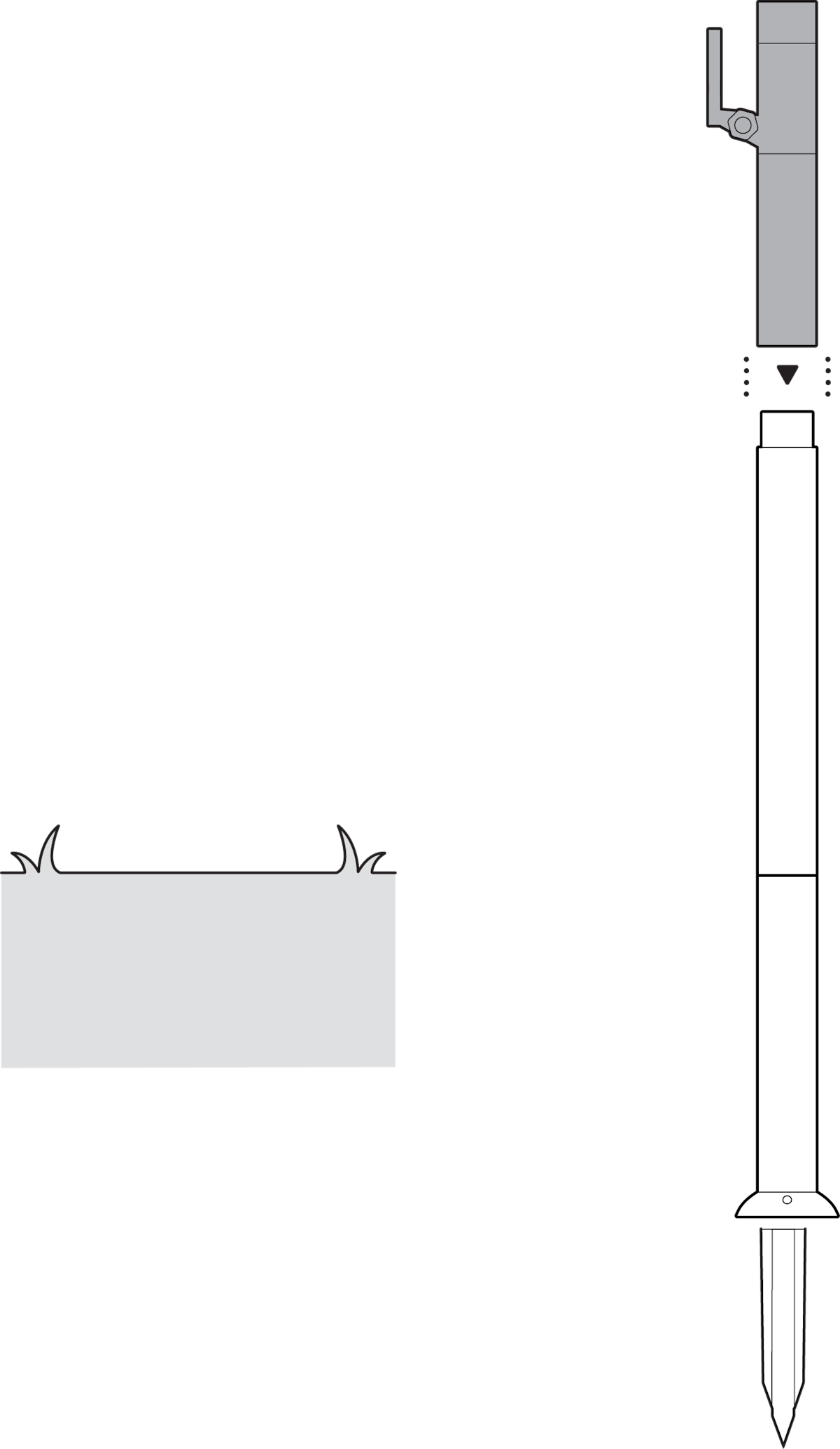 Illustration showing to connect the final pole for the camera mount.