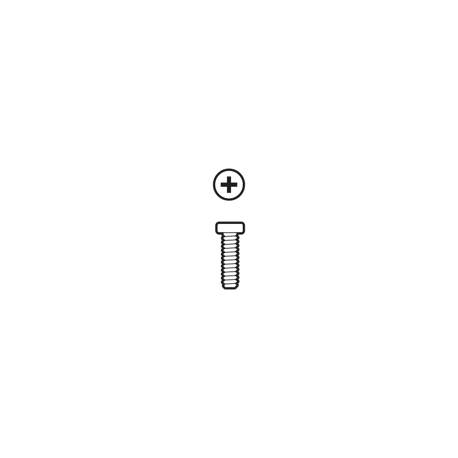 Illustration of included installation hardware, screw A. 