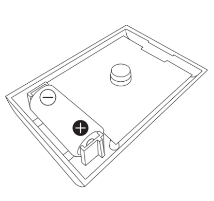 Motion Detector (1st Generation) battery position in cover.