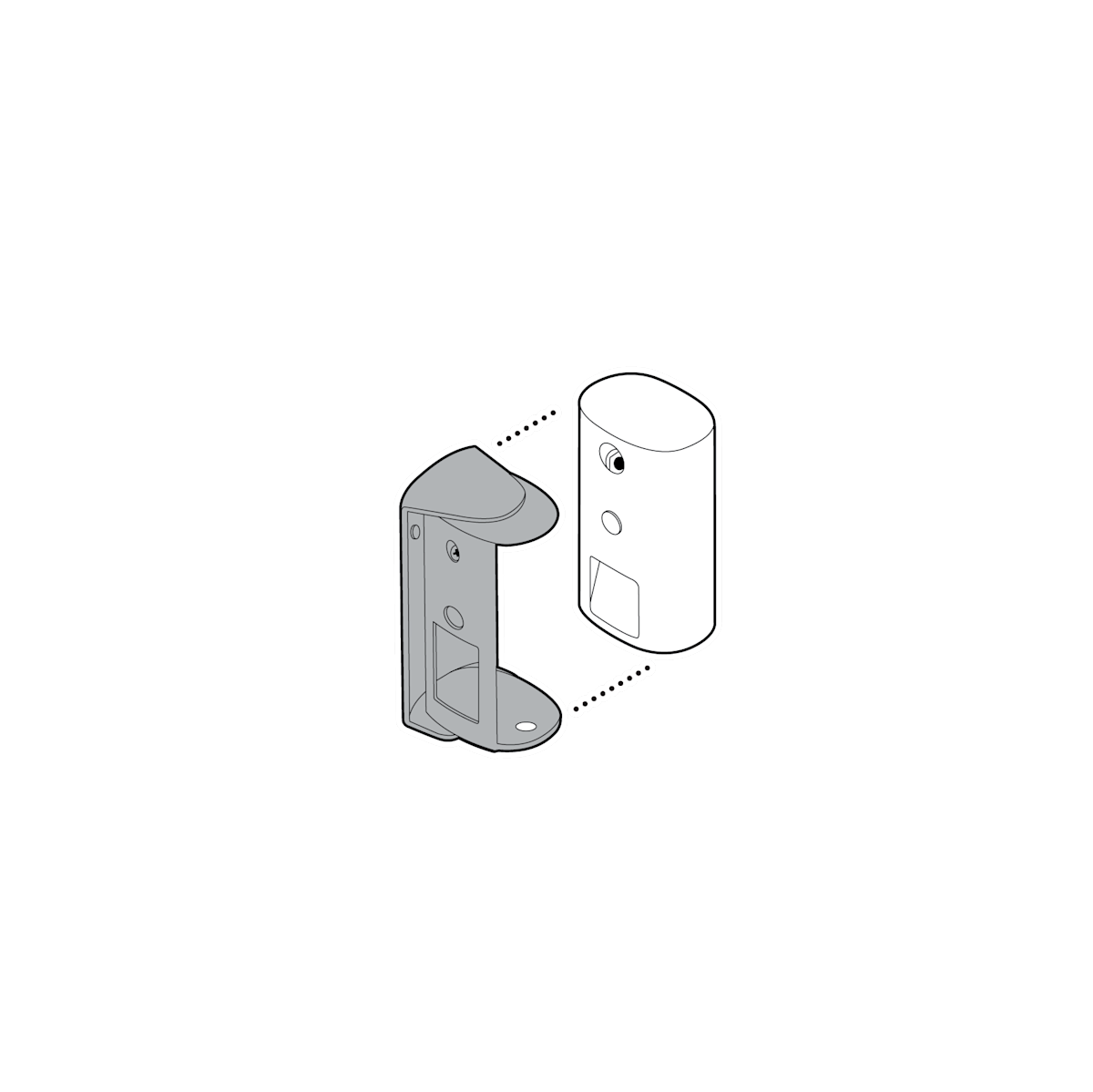 Illustration showing how to place your lens cover on your camera in the open position.