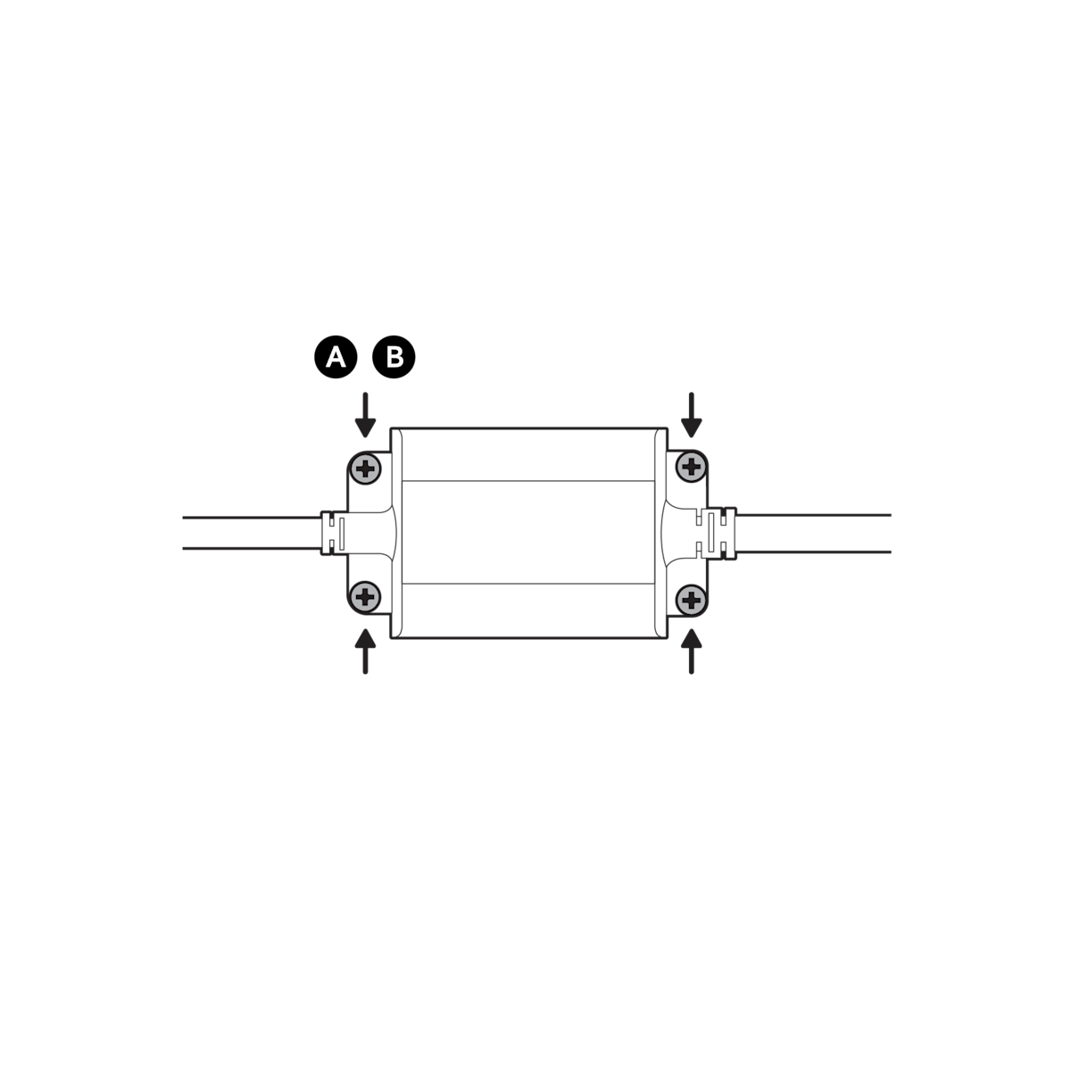 Illustration of optional mounting instructions for the power adapter with the included anchors and screws.