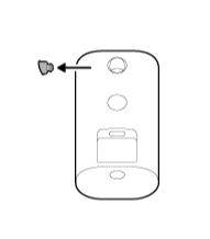 Illustration to show removing the top rubber cap on the back of your camera.