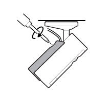 Illustration to show tightening the handscrew on the cable bracket to secure power cable.