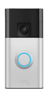 Animation of Ring Video Doorbell with solid blue circle light; active call light pattern.
